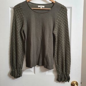 Madewell Eyelet Mix Ruffle Sleeve Top